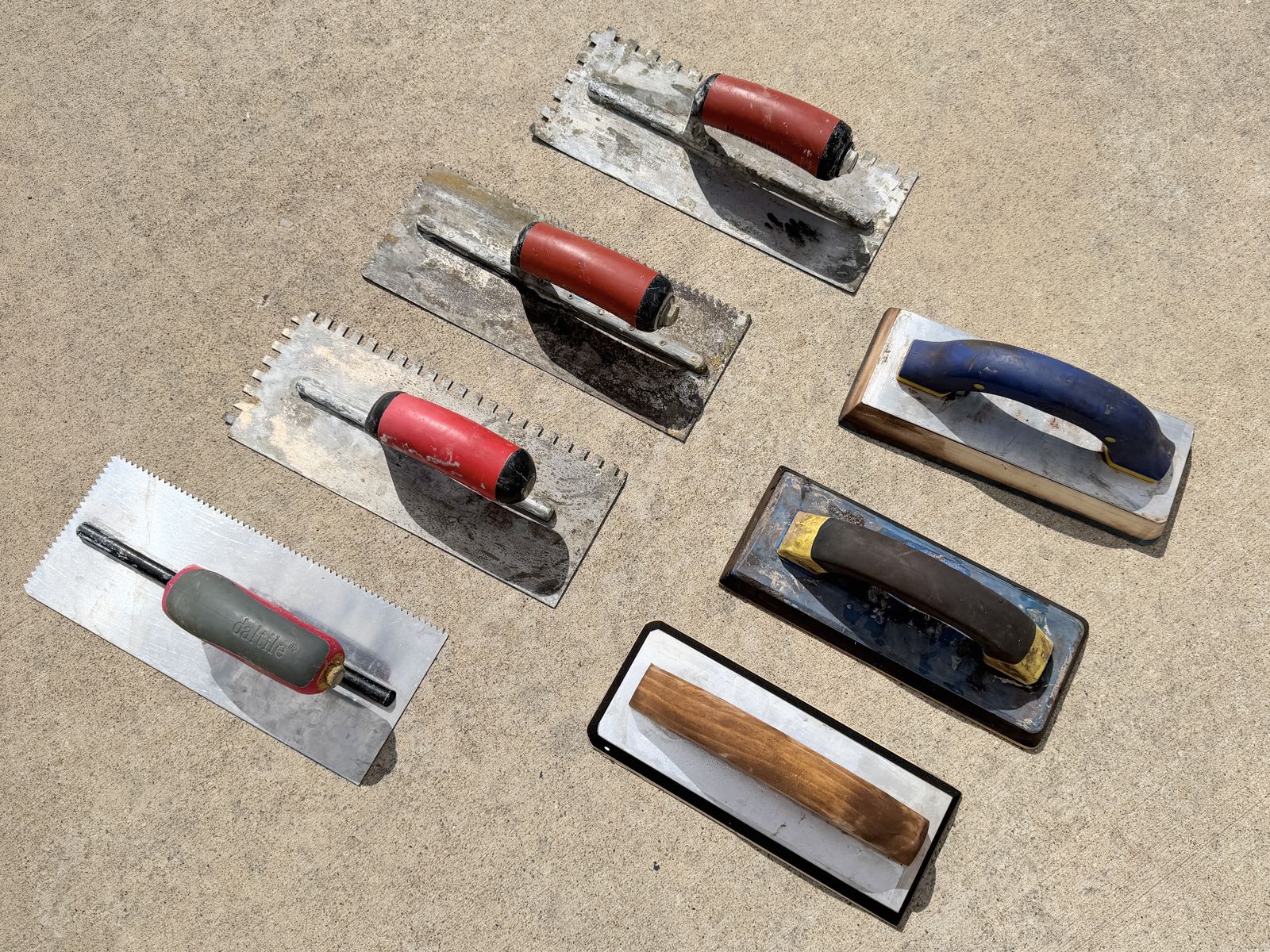 Concrete and Tiling Hand Tools: 7-Piece Set