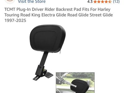 Brand new! Harley Touring Road King Electra Rider Backrest
