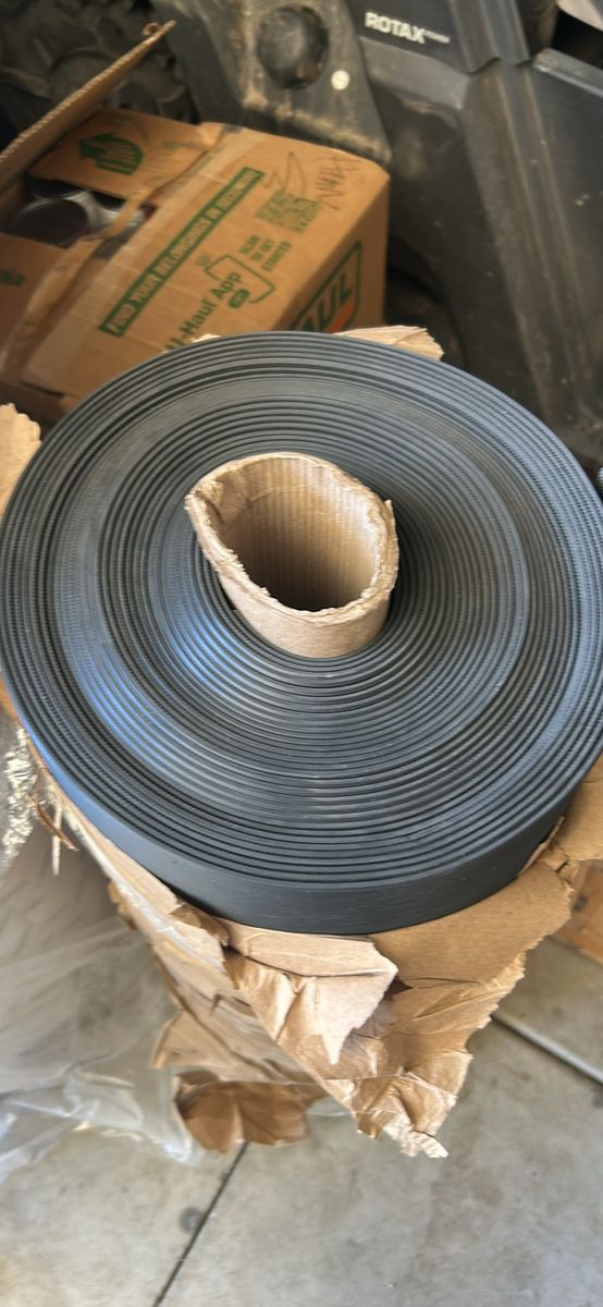 Black Rubber Ribbed material - New Roll