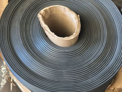 Black Rubber Ribbed material - New Roll