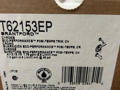 Moen Brantford T62153EP Eco-Performance Posi-Temp Trim Kit, Chrome Finish, New