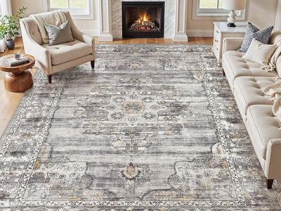 NEW 8x10 Area Rug for Living Room & Dining Room - Large Vintage Distressed Farmhouse Soft Carpet