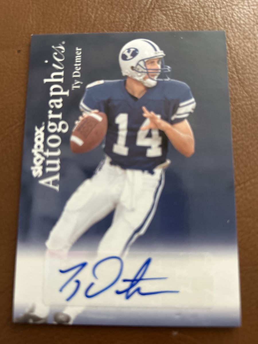 Ty Detmer Skybox Autographics BYU Cougars Football Autographed Card