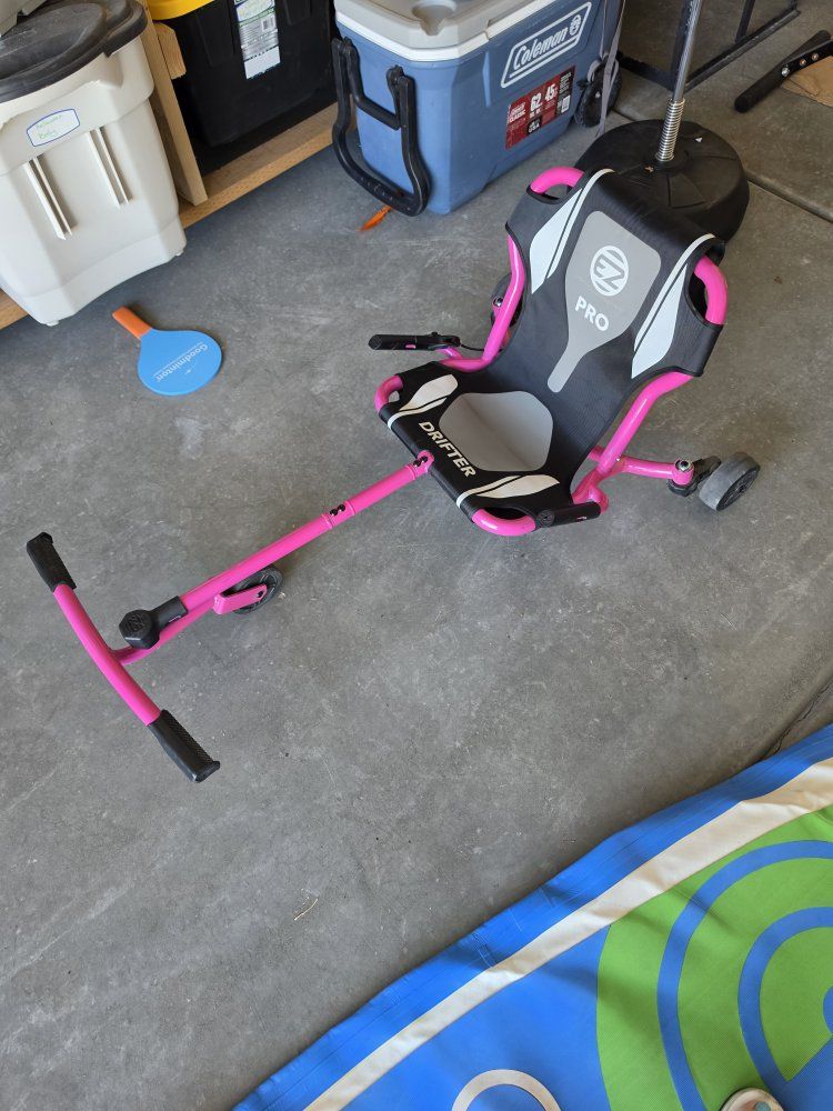 EzyRoller Drifter Pro X Kids/Adults Ride-On Scooter Pink Extendable Frame Hand Brakes