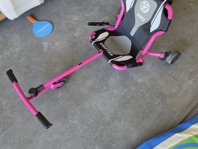 EzyRoller Drifter Pro X Kids/Adults Ride-On Scooter Pink Extendable Frame Hand Brakes