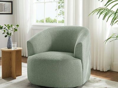 Mainstays Boucle Swivel Accent Chair, Olive