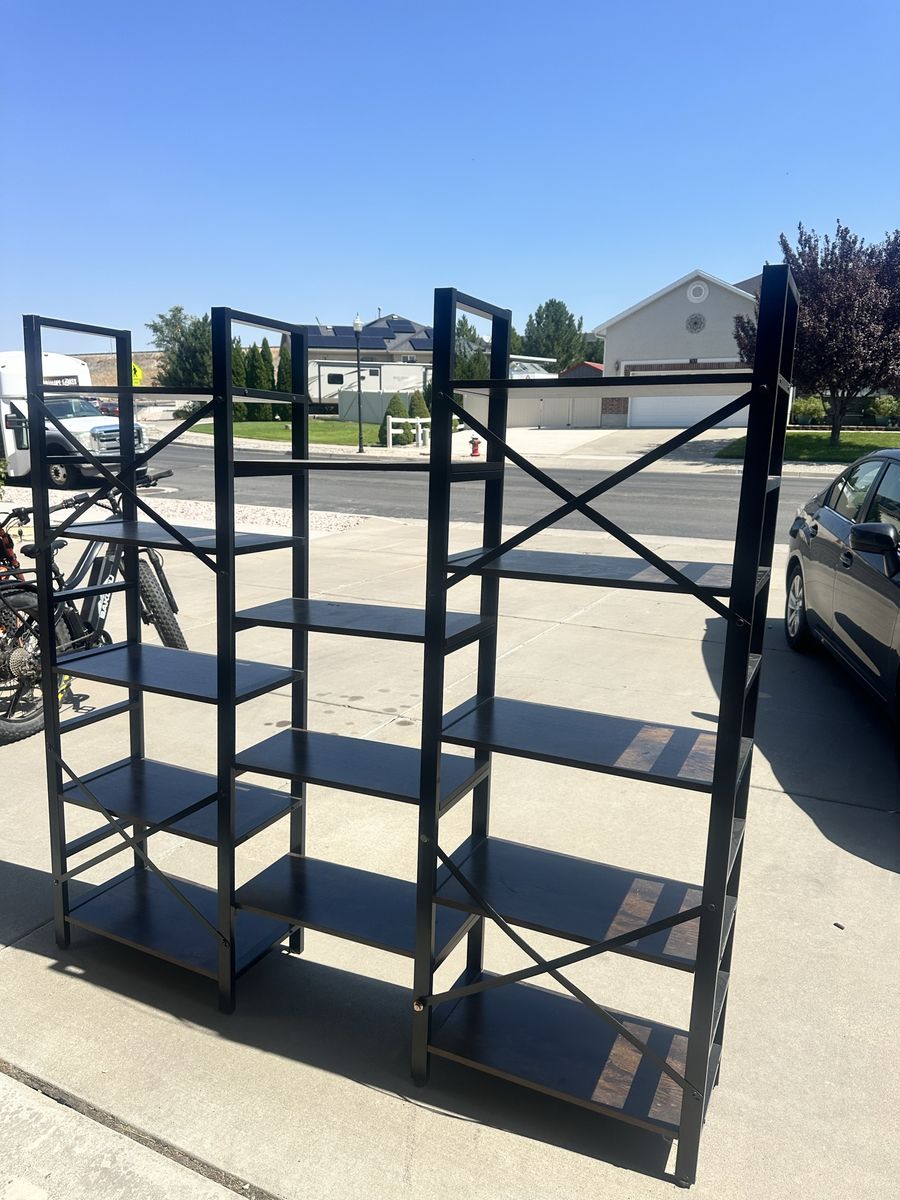 Triple wide industrial bookshelf
