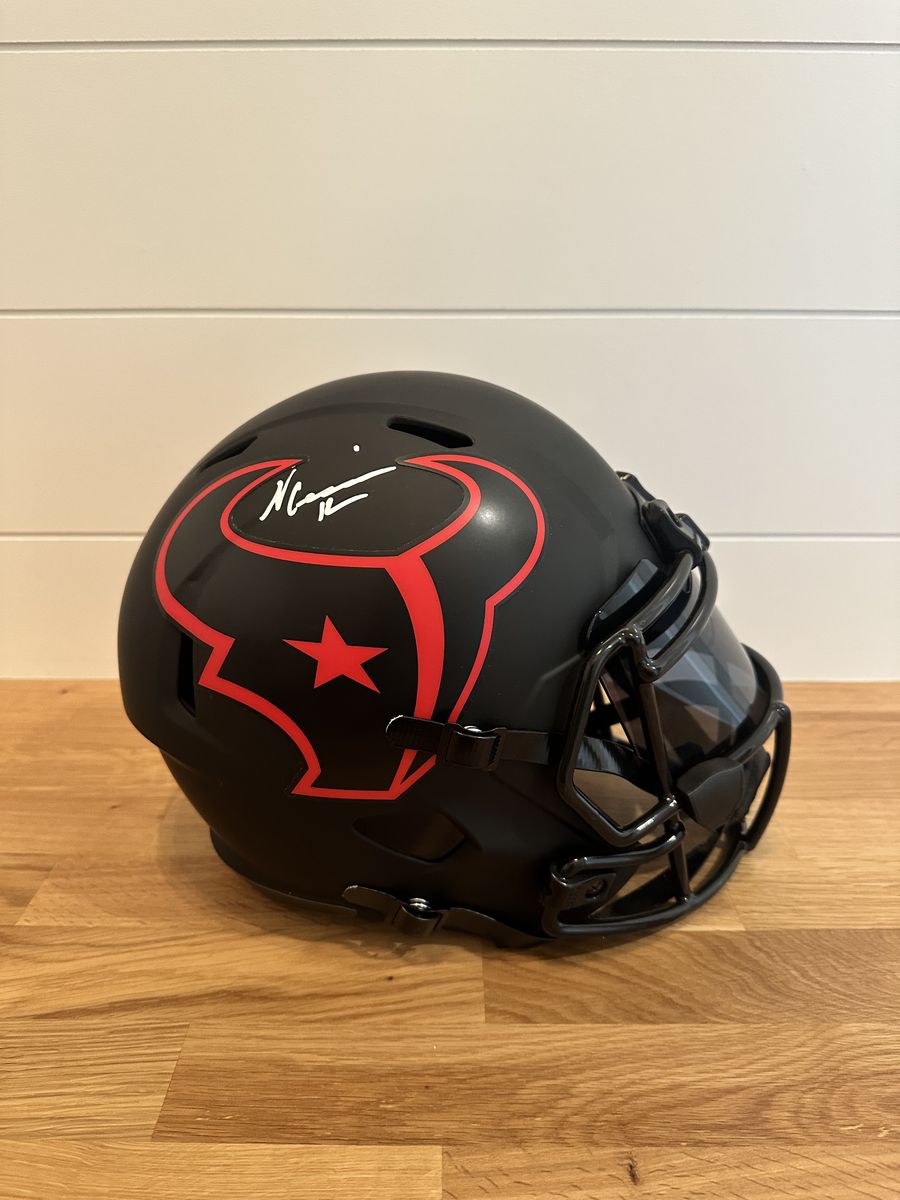 Nico Collins Signed Houston Texans Eclipse Full Size Helmet – Beckett Certified