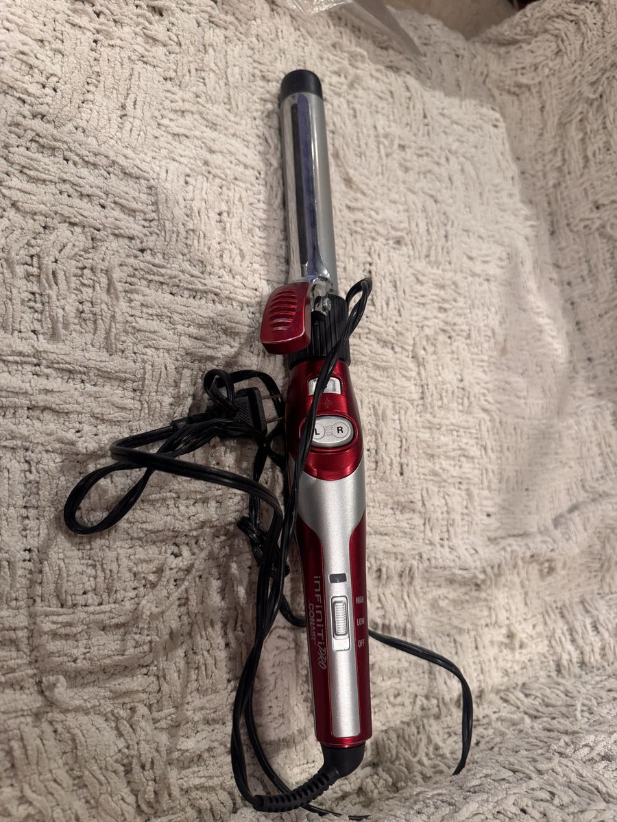 Conair Infiniti Pro Automatic Rotating 1" Curling Iron, Red/Silver, Works Great!