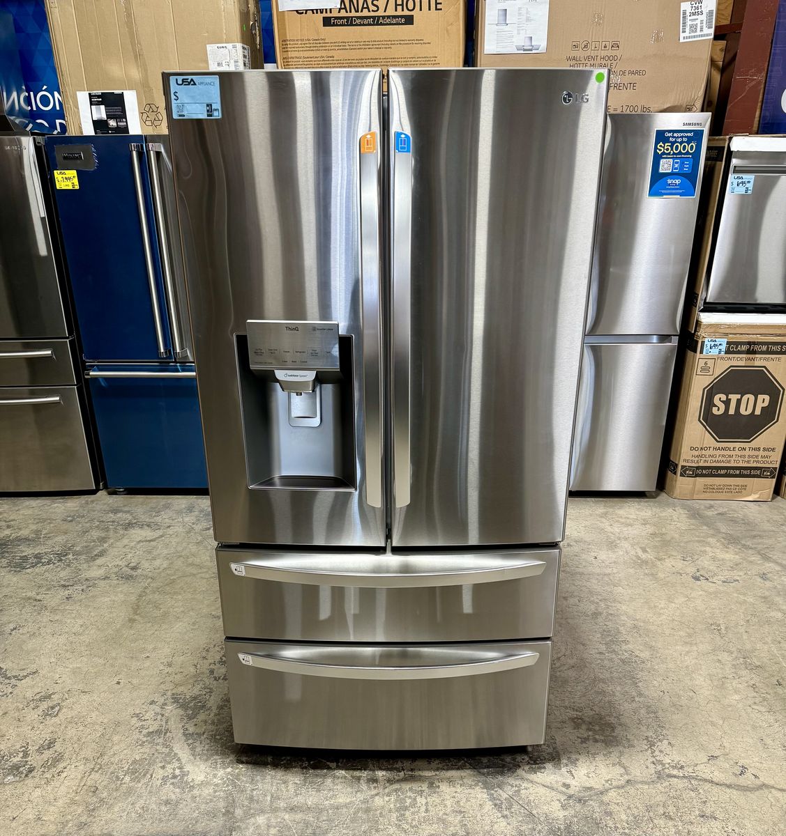 LG FOUR DOOR FRENCH REFRIGERATOR STAINLESS STEEL