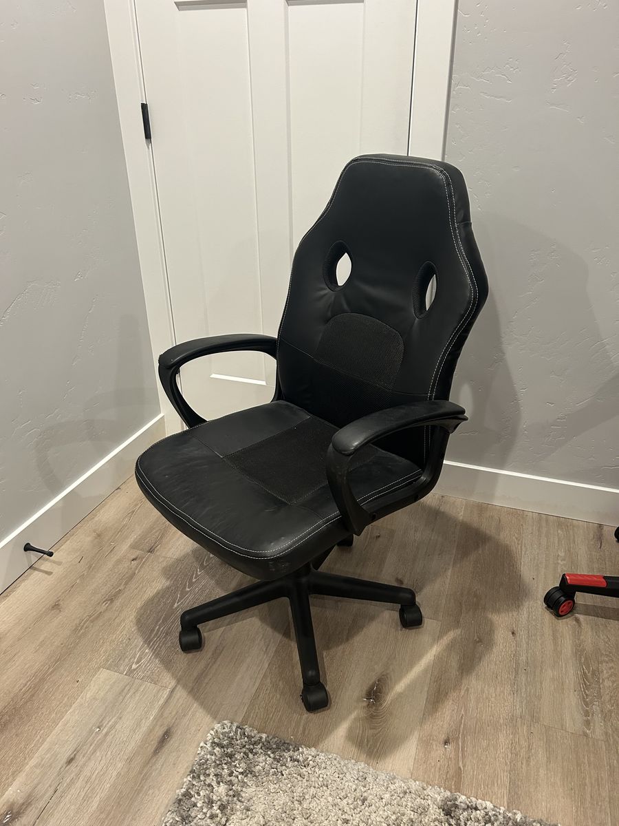 Black Office Chair — High Back, Adjustable Height, Rolling