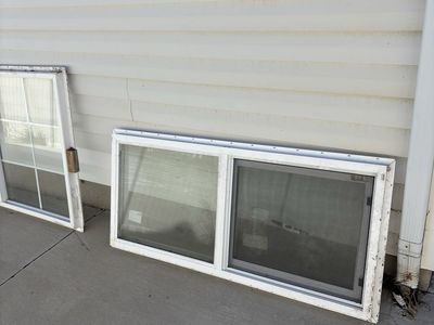 Used White Vinyl Slider Window with Grids