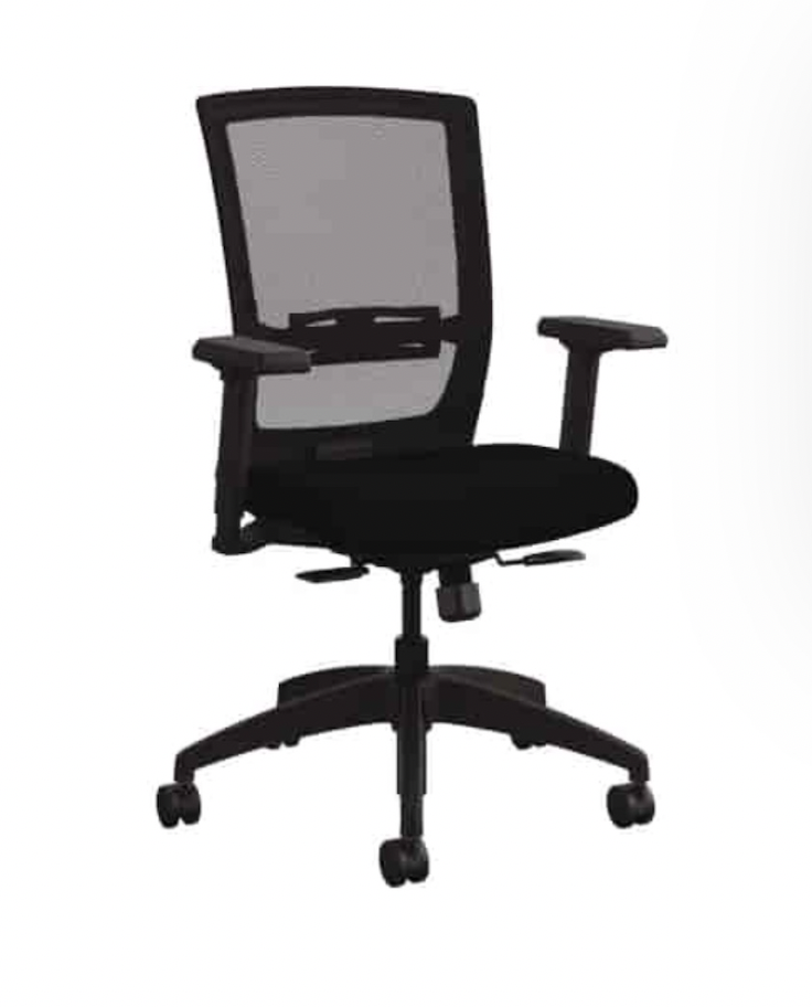 NEW Allsteel Quip Ergonomic Mesh Back Swivel Task Chair, Supports Up to 300 Ib, Black, Carbon Back
