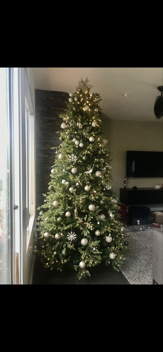 9 ft Artificial Christmas Tree with Pre-lit Warm Lights