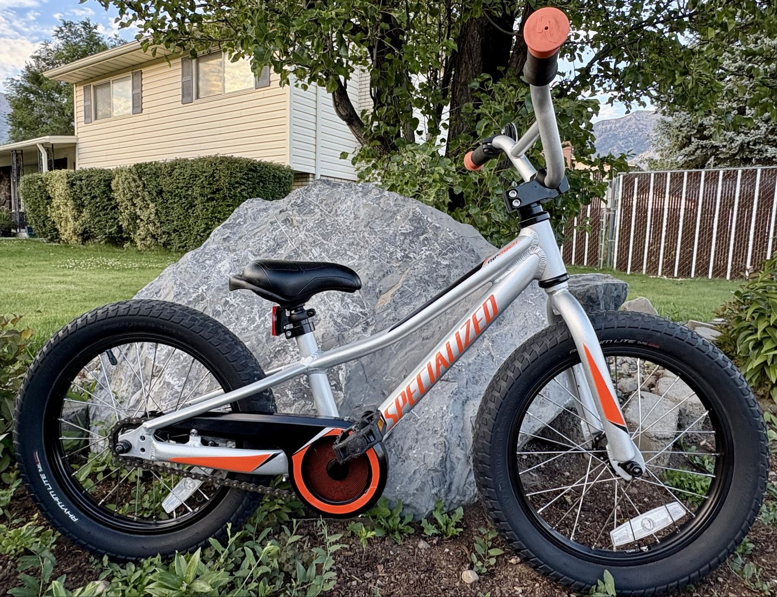 Specialized Riprock 16 Kids' Mountain Bike - Silver/Orange, All-Terrain Tires
