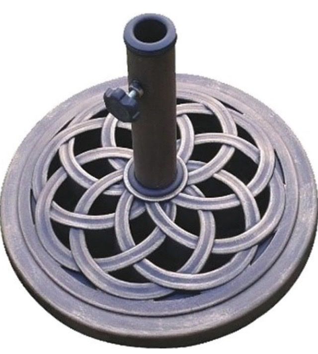 18-Inch Cast Stone Umbrella Base, Made from Rust Free Composite Materials, Bronze Powder Coated Finish