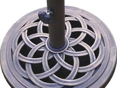 18-Inch Cast Stone Umbrella Base, Made from Rust Free Composite Materials, Bronze Powder Coated Finish