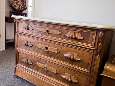 Antique Dresser Wood Marble Top