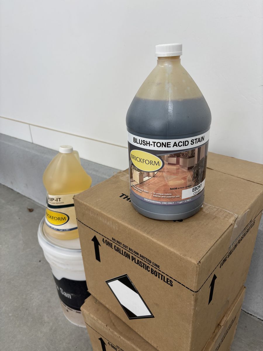 Concrete stain (Ebony)/ striper