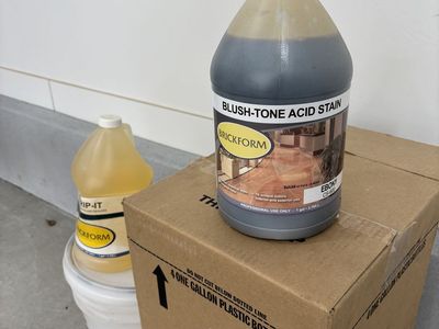 Concrete stain (Ebony)/ striper