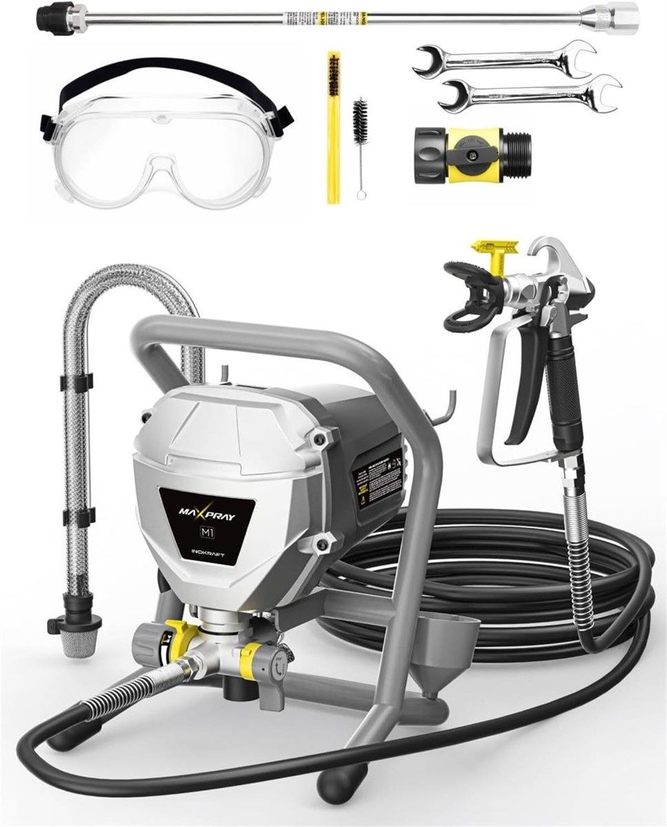 MAXPRAY M1 Airless Paint Sprayer, Electric Paint Gun for DIY Homeowners, 0.29 GPM, 150 Gallons Annual Use