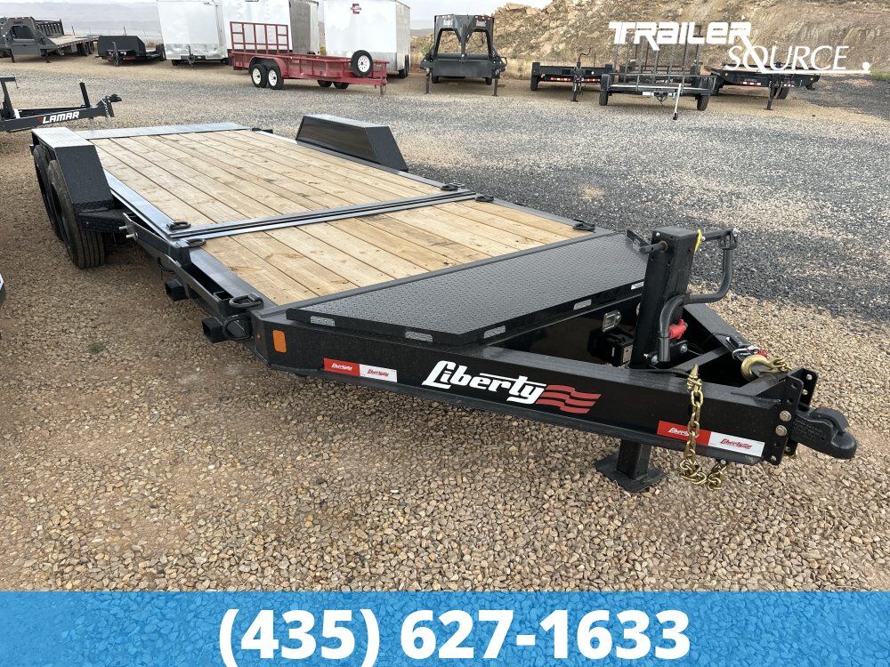 7x20 Liberty LT Tilt Trailer - 17.5K GVWR - 18 Ply Tire Upgrade, Fork Holders
