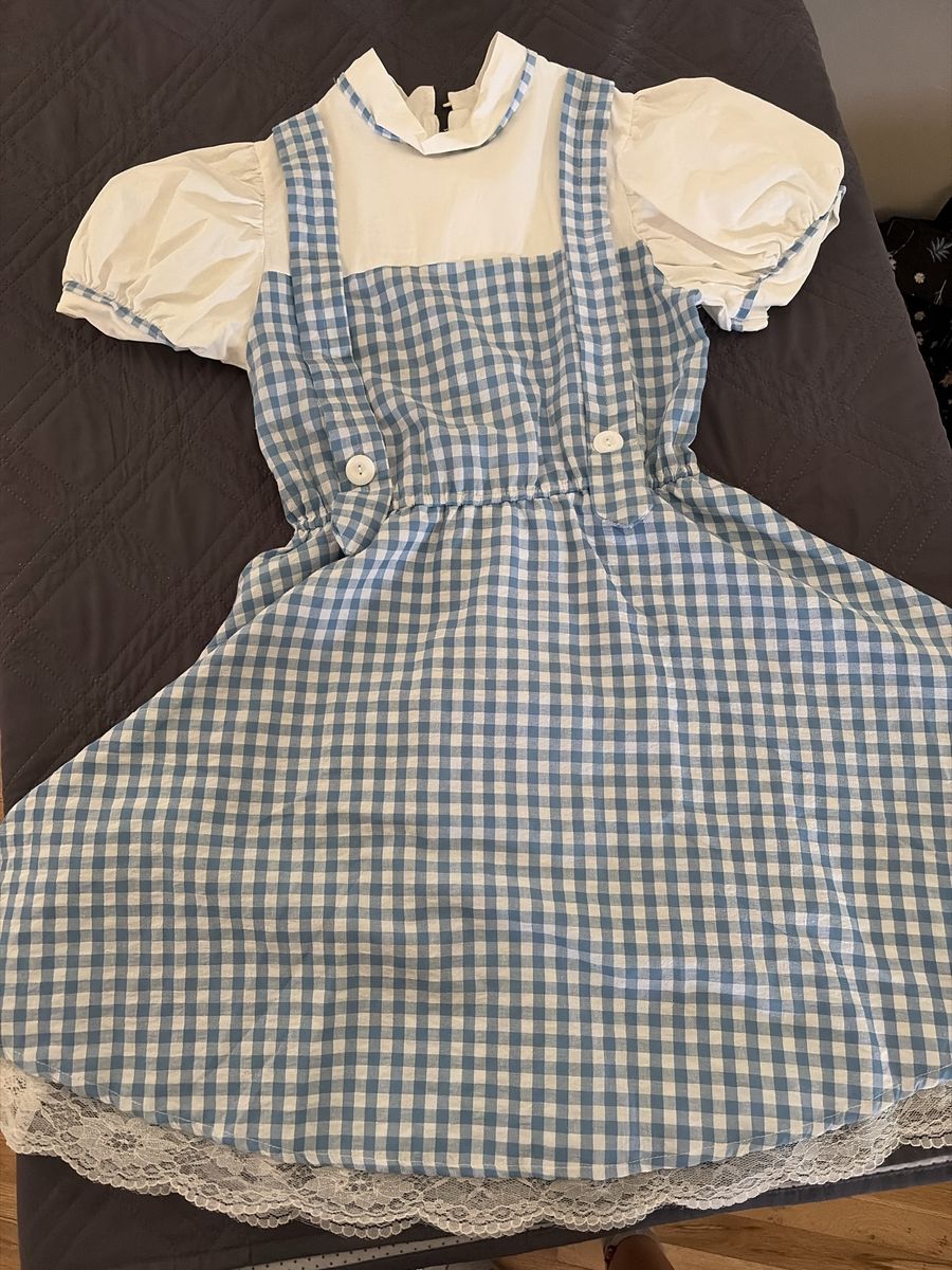 Blue and White Gingham Pinafore Dress - Dorothy Style 