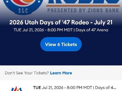 2026 Utah Days of '47 Rodeo Tickets - July 21 (6 tickets)