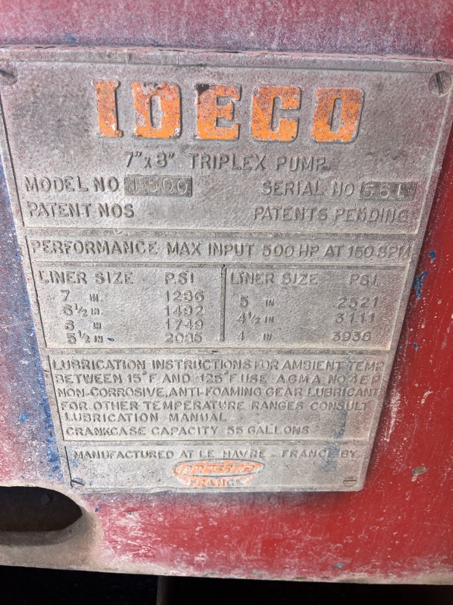IDECO triplex mudd pumps