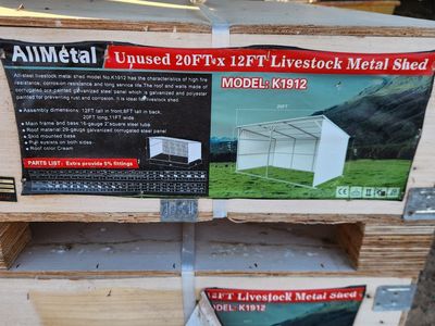 12'x20' Metal Livestock Shed