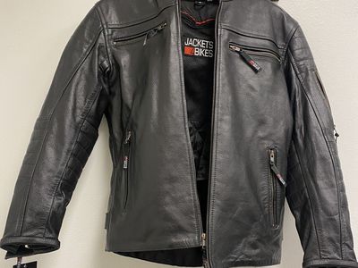 Jackets 4 Bikes Black Leather Motorcycle Jacket with Removable Liner