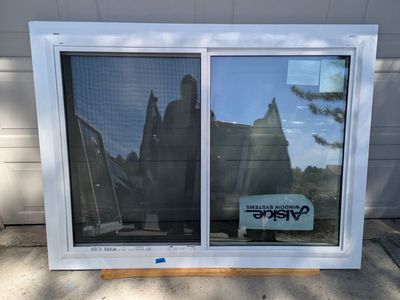 Alside 2-Lite Vinyl Sliding Window Model 3R02 59.25 x 43.75 White Stucco Flange