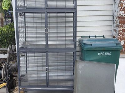 Critter Nation Double Unit Small Animal Cage w/ Stand & Pans - Good Condition