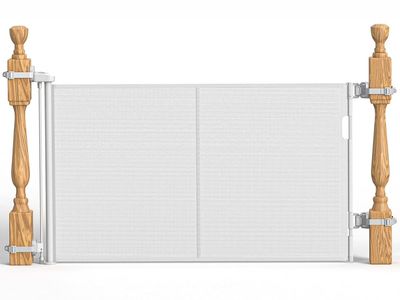 55" W x 33" H Banister/Handrail Retractable Baby Gate - White