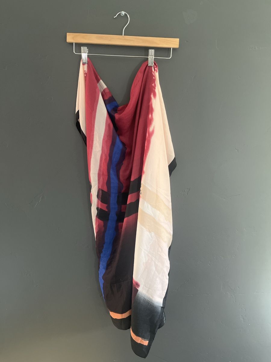 2 Abstract Print Lightweight Scarf/Shawl - Multi-Color