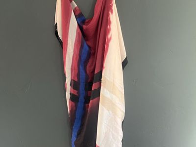 2 Abstract Print Lightweight Scarf/Shawl - Multi-Color