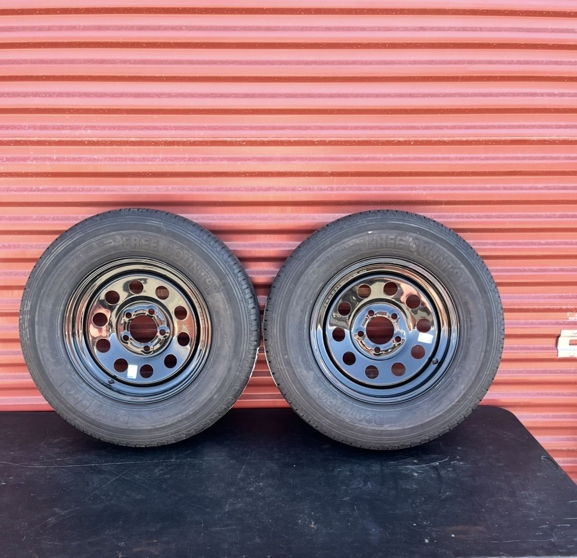 Set Of 2 ST 205/75 R 15 Trailer Tires With Wheels
