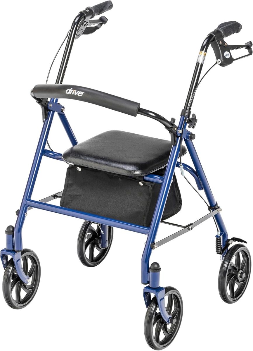 NEW Drive Medical Rollator Walker with Seat - Stable Mobility Support - Height Adjustable - 350 lbs