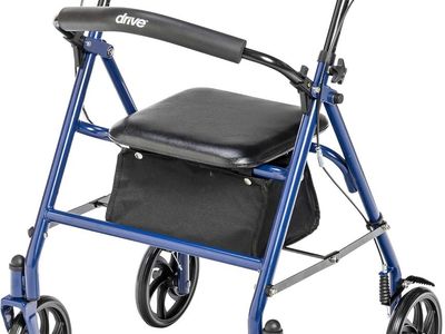 NEW Drive Medical Rollator Walker with Seat - Stable Mobility Support - Height Adjustable - 350 lbs