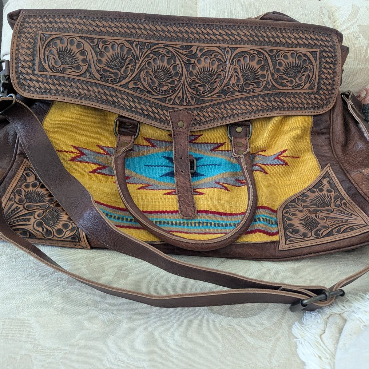 leather western style bag