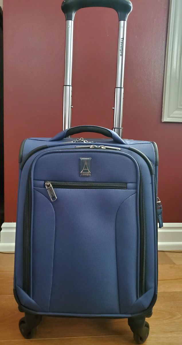 Travel Pro 4 Spinner Carry On Luggage. Dark Blue Soft Sides Canvas