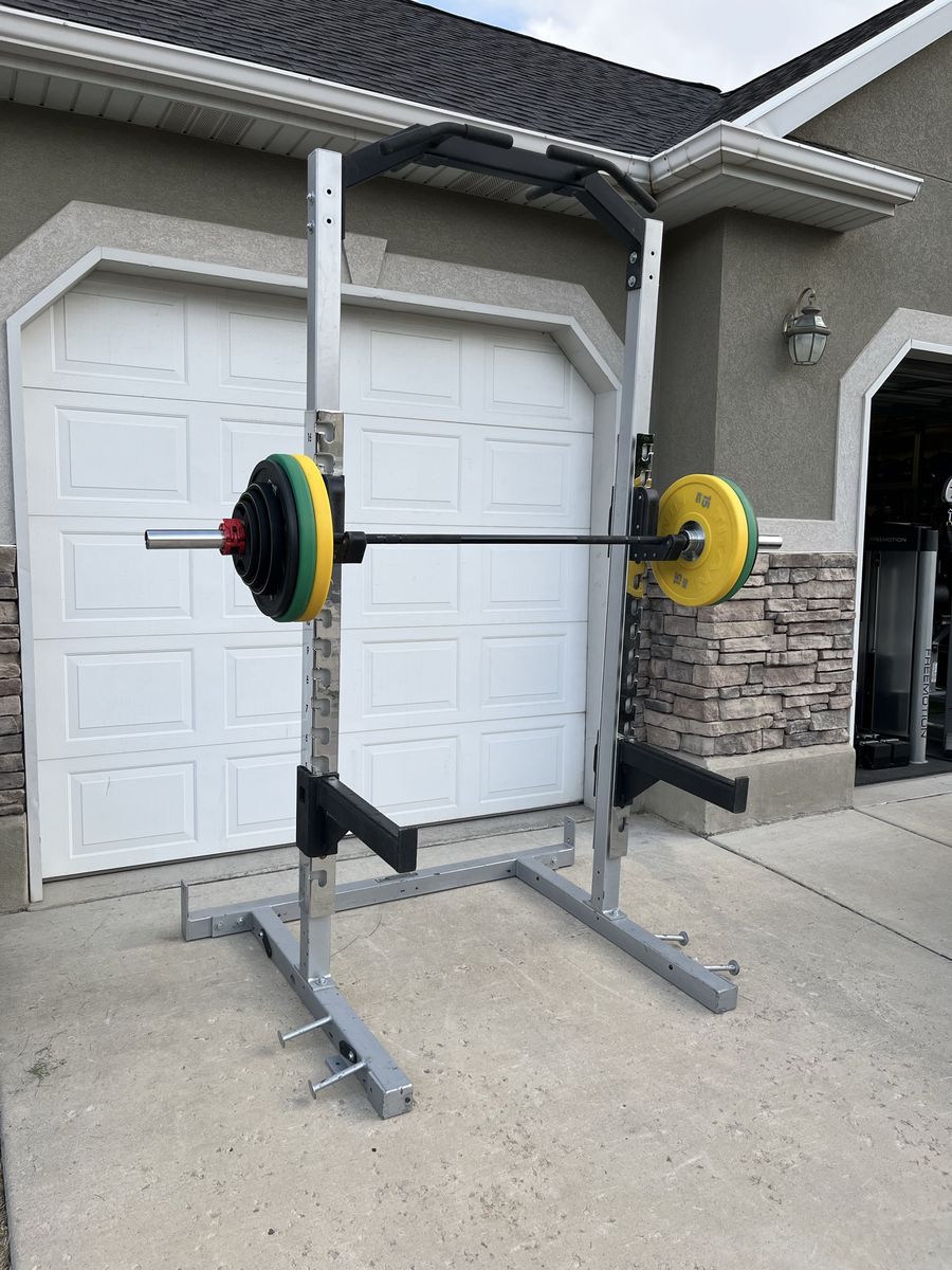 Commercial Olympic Half Rack & Olympic Weight Set (Delivery Available)