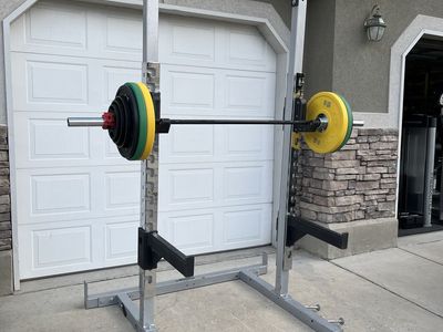 Commercial Olympic Half Rack & Olympic Weight Set (Delivery Available)