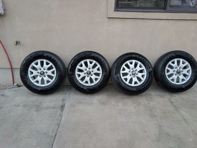 Toyota OEM 17 Silver Alloy Wheels Goodyear Wrangler Territory HT 245/70R17 Tires