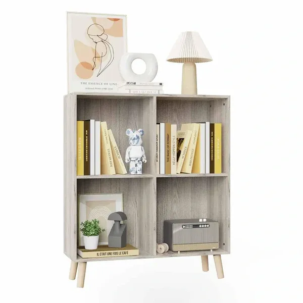 Wooden 4 Cube Open Bookcase