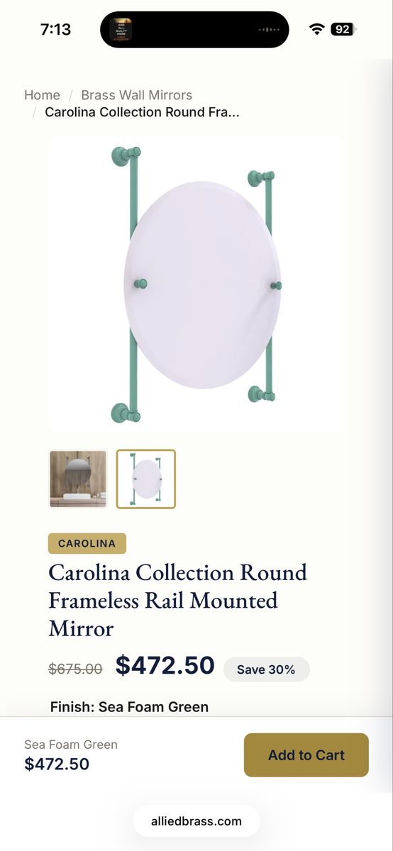 Allied Brass Seafoam Green Mirror