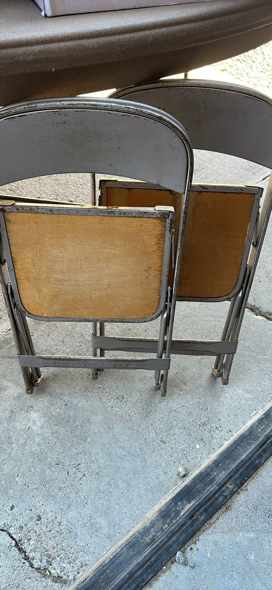 Children’s metal and wood folding chairs