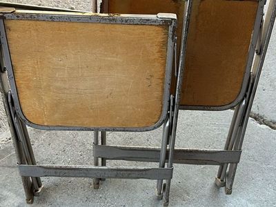 Children’s metal and wood folding chairs