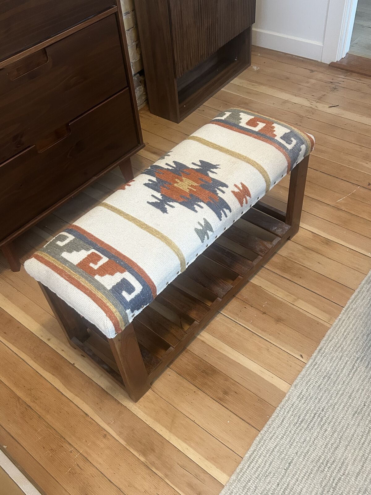 Wooden Storage Bench - southwestern style