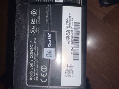Microsoft Xbox 360 E Console Black with 2 Controllers and Power Supply